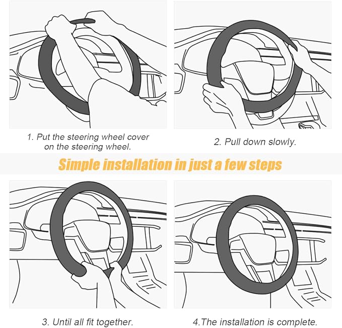 Car Steering Wheel Cover, Microfiber Breathable Ice Silk Leather Steering Wheel Cover Soft Anti-Slip Safety, 15inch Four Season Universal Fits for Most Truck,SUV,Cars (Green)