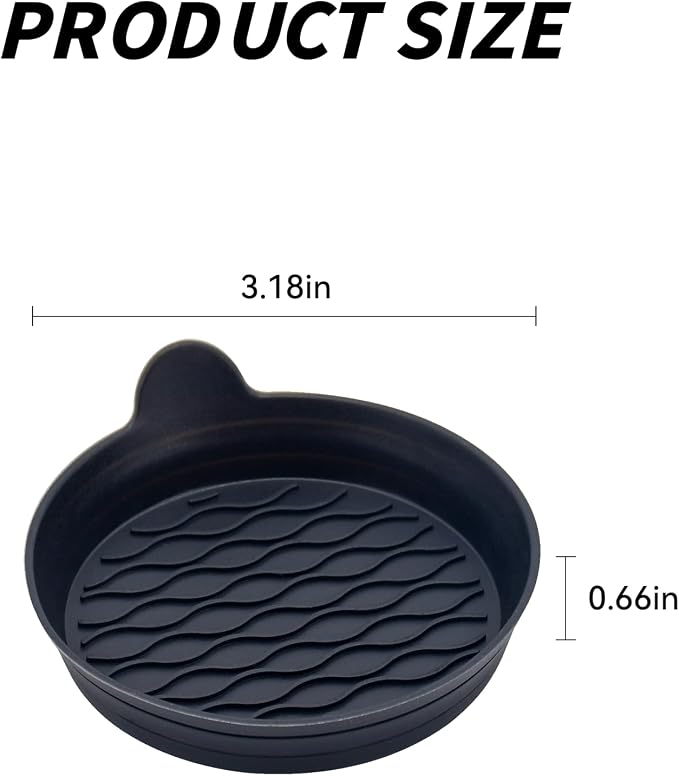 4PCS Car Cup Holder Coasters, Universal Silicone Non-Slip Insert Cup Coasters, Soft Wave Pattern Cup Holders, Car Interior Accessories for SUV, Truck, RV (Black)