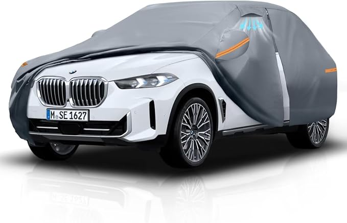 Waterproof BMW X3(2003-2026) Car Cover with Breathable Vents, [2026 Upgrade] Premium Covers with Cotton Liner and Zipper Door, Sun Rain Snow Dust Uv Protection.(Gift with Towel)