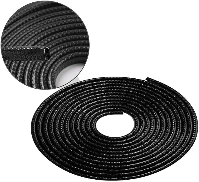 Garneck Car Door Edge Guards Rubber U Shape Edge Trim Seal Strips Protector Car Door Edge Protection for Car Auto Vehicle 10M