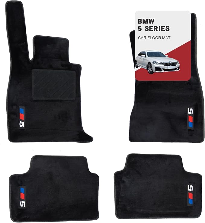 Custom 3D Car Mats for BMW 5 Series 2024-2025 (530i, 530e, 540i, 550i, M5) All-Weather Luminous Wool Carpet Car Mats - Custom Fit, Anti-Slip, Full Coverage with Logo