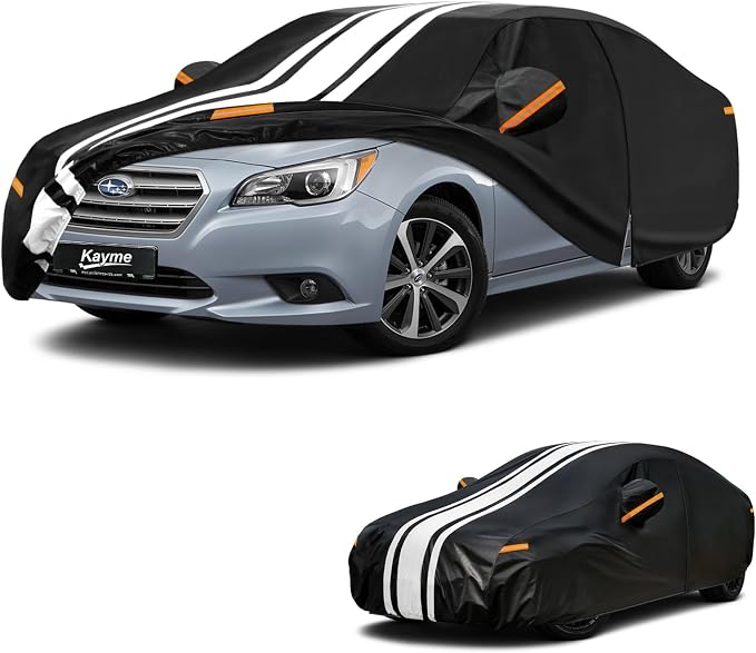 Kayme Heavy Duty Car Cover Custom Fit for Subaru Legacy Sedan (1989-2026) Waterproof All Weather for Automobiles, Gift with Tape/Towel, Outdoor Full Exterior Cover Rain Snow Sun UV Protection.