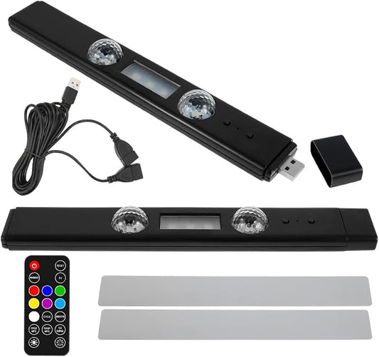 2Pcs Car Interior Ambient Light Wireless LED Starry Car Atmosphere Light USB Rechargeable Multicolor RGB LED Strip Light Remote/Sound Control Car Star Ceiling Light with Music Sync ZHAZHAMO