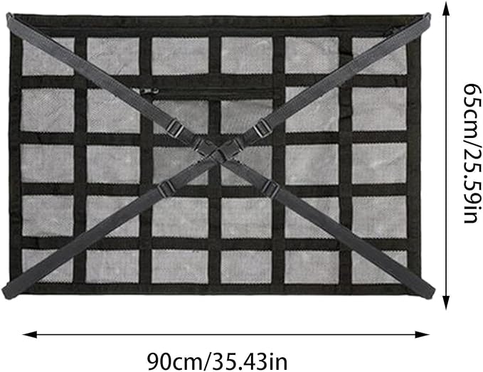 Car Ceiling Cargo Net, Strengthen Load-Bearing Car Roof Storage Organizer,Reduce Sagging of Car Roof Mesh Storage Organizer,Camping Gear Must Haves Cargo Net for Car