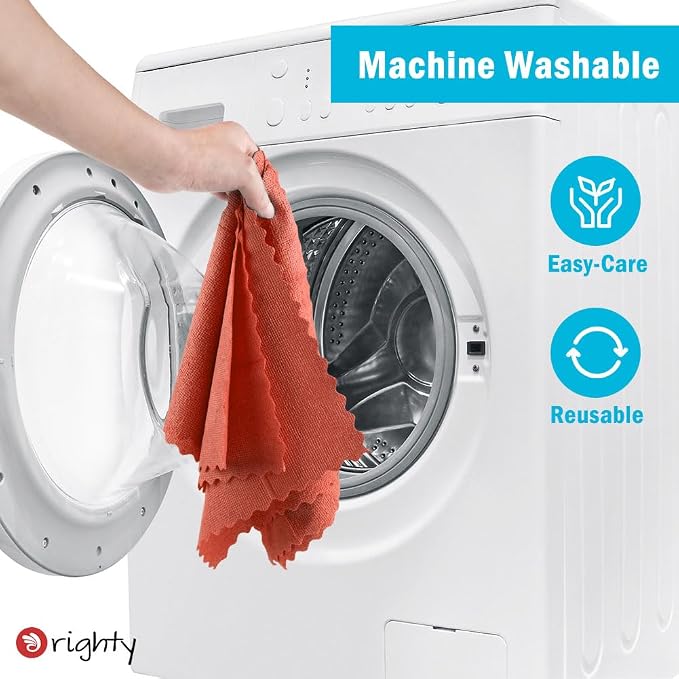 Orighty Microfiber Cleaning Cloth Bulk, 50 Pack Shop Towels 12x12 Inch, Red | Reusable Microfiber Towels for Cars, Shop Rags, Multi-Purpose Lint Free Cleaning Rags for Home & Kitchen