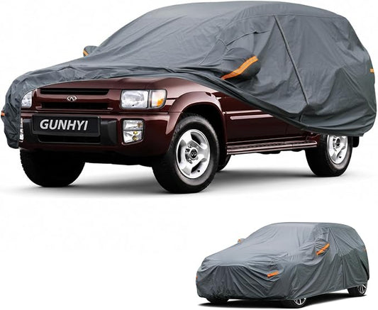 GUNHYI Premium Car Cover Custom Fit Infiniti QX4, 16 Layers Heavy Duty Car Cover Waterproof All Weather with Zipper Door for Sun Rain Snow Dust Uv Protection