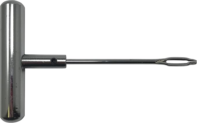 Stainless Steel T-Handle - Pro Heavy Duty Repair Tool Perfect for Tire Plug Kits for Car Truck Motorcycle Bycles - Replaceable Split Eye Needle - Made with All-Americal Materials