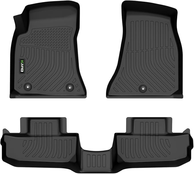 Floor Mats Custom for Dodge Challenger RWD 2015-2023 All Weather Protection TPE Heavy Duty Non-Slip Automotive Floor Liners Fits Front& 2nd Row Full Set Accessories, Black