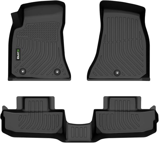 Floor Mats Custom for Dodge Challenger RWD 2015-2023 All Weather Protection TPE Heavy Duty Non-Slip Automotive Floor Liners Fits Front& 2nd Row Full Set Accessories, Black