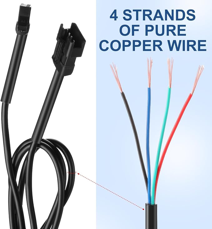 Kanayu 8 Pcs 47 Inch 4 Pin RGB LED Accent Multicolor Light Extension Cable Wire Cord Set for LED Motorcycle ATV Car Multicolor Neon Strip Trucks Rock Light