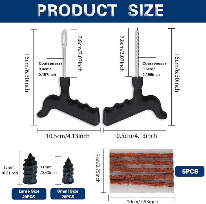 Tire Repair Nail Vacuum Tire Repair Kits Tire Screws Plug Fast Tool Self-Service Suitable for Car Motorcycle Jeep Tire Puncture Repair (50Pcs)
