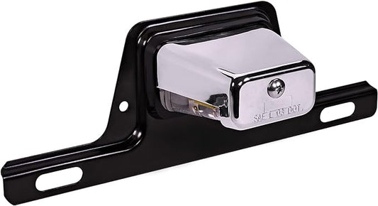 TRUE MODS Chrome Boat Trailer LED License Plate Light [Steel Bracket Mount] [DOT FMVSS 108] [SAE L] 12V DC Waterproof Universal Submersible Tag Lamp for Car Work Utility Flat Bed Box Semi Truck RV