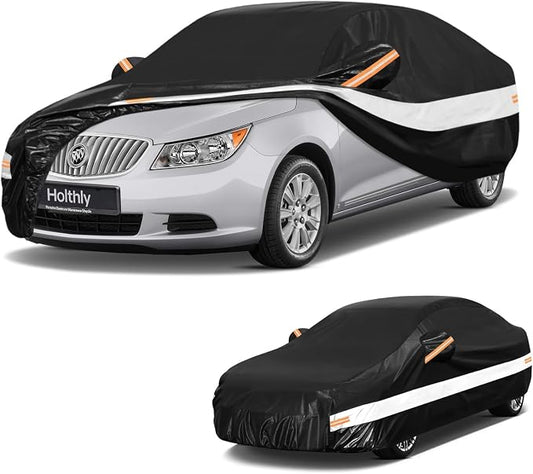 10 Layers Sedan Car Cover Custom Fit for Buick Lacrosse (2004-2020), Waterproof All Weather for Automobiles, Outdoor Full Cover Sun Dust Rain Protection with Cotton. Black