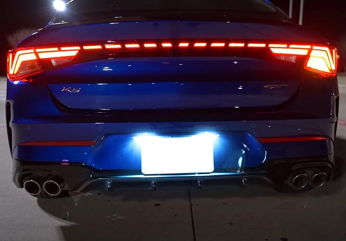 iJDMTOY Ice Blue Full LED License Plate Light Kit Compatible With Hyundai 2018-up Sonata Elantra, Kia 2017-up Niro Cadenza K7, 18-up Rio, 21-up K5, 18-SMD Aqua LEDs & Can-bus Error Free