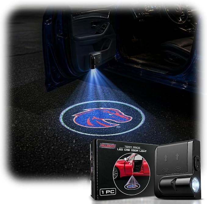 Sporticulture American Football Boise Car Door Lights Logo Shadow Display - Officially Licensed NCAA Car Accessories - Show Your Team Pride - Battery Powered, Universal Fit