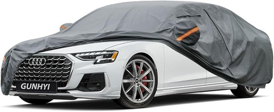 GUNHYI Premium Car Cover Custom Fit Audi A8/S8, 16 Layers Heavy Duty Car Cover Waterproof All Weather with Zipper Door for Sun Rain Snow Dust Uv Protection