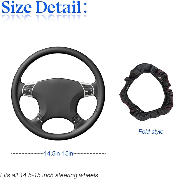 zipelo Elastic Stretch Steering Wheel Cover, Microfiber Breathable Ice Silk, Universal 15 Inch Anti-Slip Car Steering Wheel Protector, Warm in Winter and Cool in Summer for Women (Style2-Gray)
