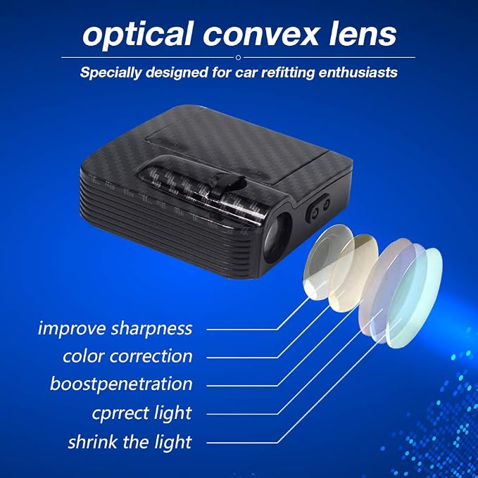 2 PCS Car Door Lights - Logo Projector Universal Wireless Car Door Led Projector Lights Carbon Fibre Upgraded Welcome Shadow Light for All Brands Car/Motorcycle Shadow Laser Projector