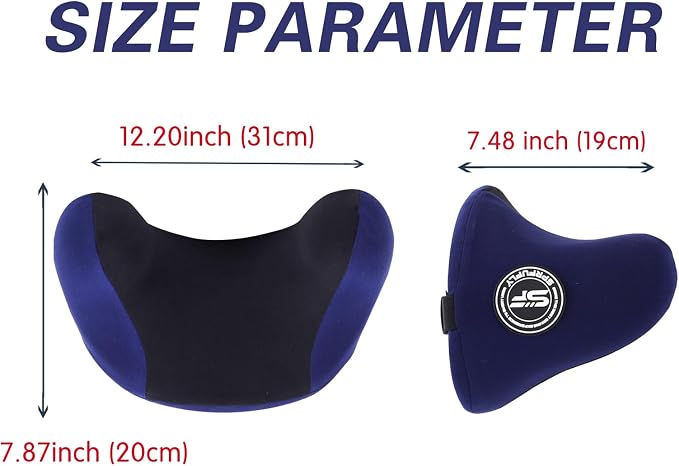U-Shaped Car Headrest Pillow, Headrest Pillow with Adjustable Strap(Blue) | Ergonomic Design Fits Most Car & Office Chairs, Space Memory Foam & Removable Cover, Extreme Comfort Travel Car Pillow(Blue)