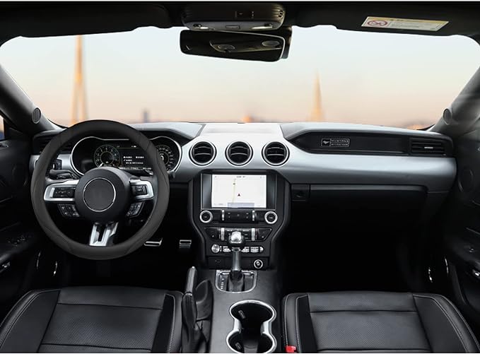 West Llama Car Steering Wheel Cover for Ford Escape,Explorer,Fusion,Focus,Bronco,Transit,Edge(Black- Standard Size)