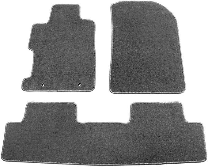Fit 2006-2011 Honda Civic Floor Mats Nylon Gray | IKON MOTORSPORTS, Carpet Front & Rear 3PC Full Set, , 2007 2008 2009 2010