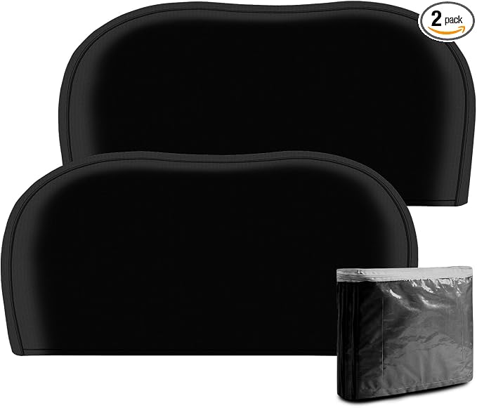 OutdoorLines Waterproof RV Tire Covers Dual Axle Cover | 2 Packs Black RV Wheel Covers Fit 30"-33" Diameter Double Wheels, Tire Covers for Trailers Camper Trucks Cars Jeeps