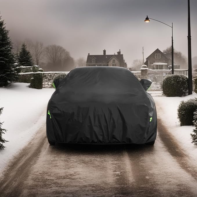 Car Cover for Honda Civic, Waterproof with Door Zipper | Custom Fit，All Weather Protection，Rain & Snow Proof，Windproof，Reflective Strips，Indoor&Outdoor Full Exterior