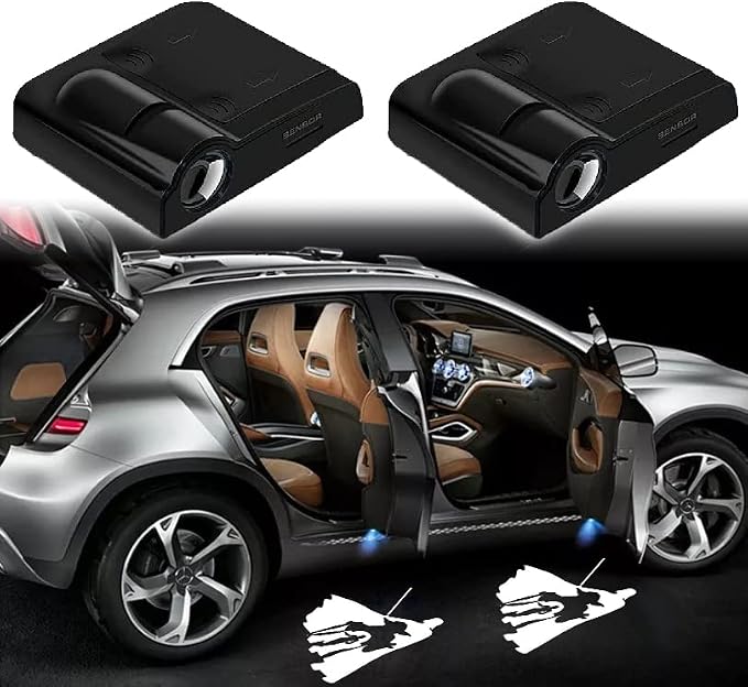2pcs 3D Magnetic Car Door Step LED Welcome Logo Shadow Ghost Light Projector Lamp fits All Car Models (Characters) by DmStore