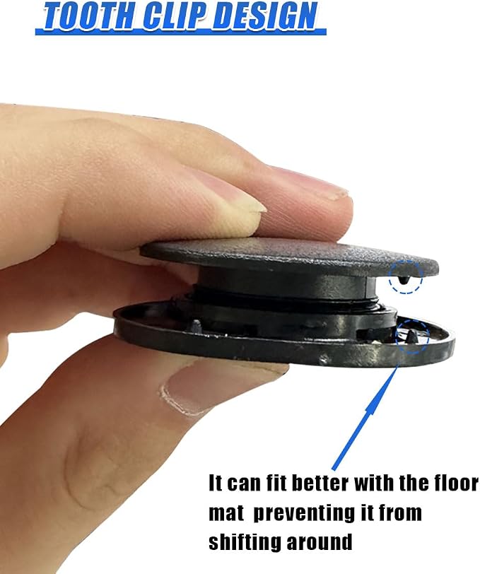 Car Floor Mat Clips Retainers, Non-Slip Carpet Fixing Clip (8PCS) | Plastic Double-Layer Floor Pad Buckle, Universal Auto Interior Fastening Accessories for Keeping Car Mats from Sliding