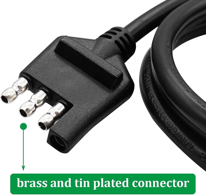 5 ft/1.5m 4-Way Trailer Wiring Harness,18AWG 4-Pin Flat Trailer Wire Extension Connector