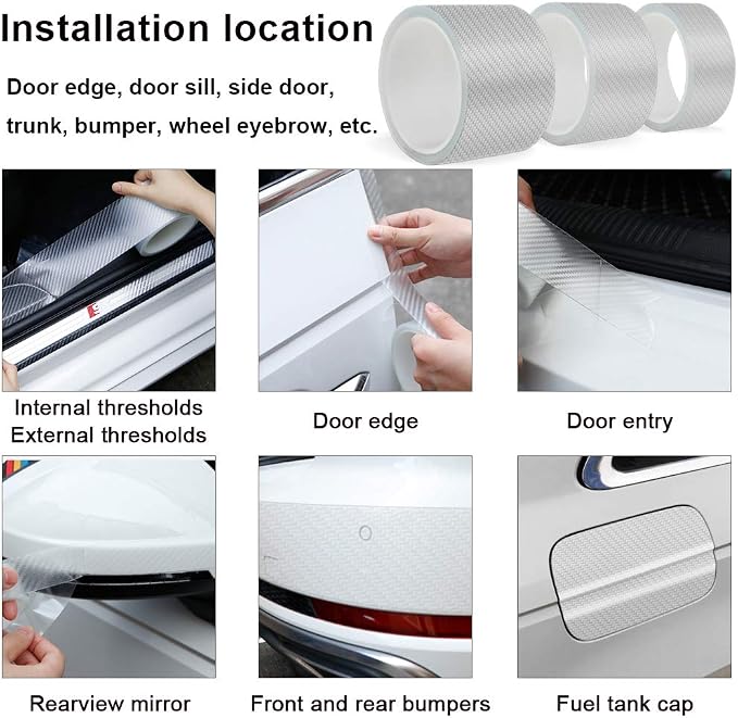 Storystore Car Door Edge Guards, 2In x 33Ft Door Sill Guard Protector, Anti-Scratch Adhesive Tape, Automotive Anti-Collision Strip for Car Door Edge/Front and Rear Bumper/Door Sill Protector