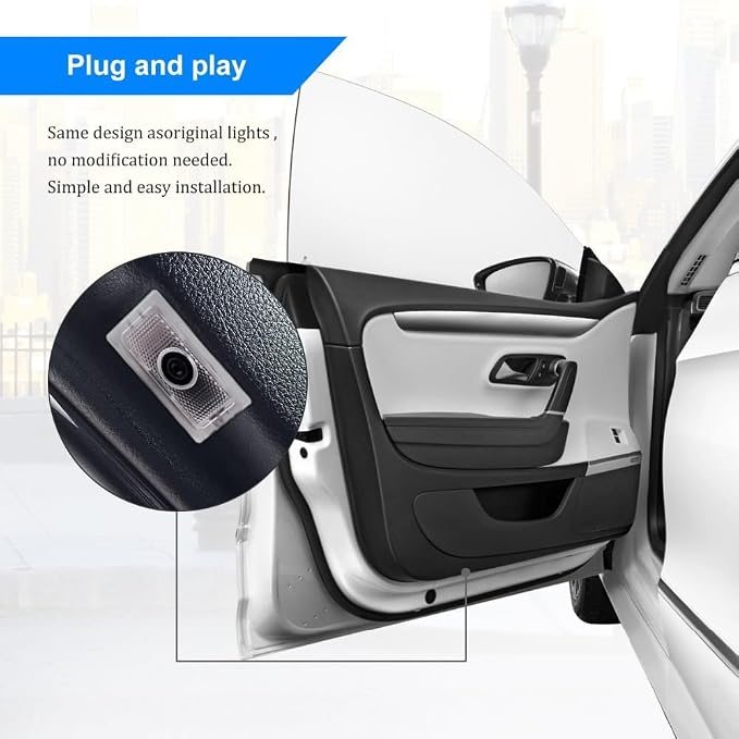 2PCS LED Car Door Logo Projector Lights for 300 300C 300S 2005-present Ghost Shadow Light Laser Courtesy Step Lights Puddle Lamp Accessories (RED)