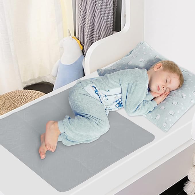 Bed Pads Washable Waterproof(2 Pack, 34 x 36), Washable and Reusable Anti Slip Chuck Pads Incontinence Underpad Sheet Protector for Adults, Elderly, Kids, Toddler and Pets, Grey