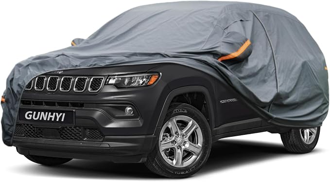 GUNHYI Premium Car Cover Custom Fit Jeep Compass, 16 Layers Heavy Duty Car Cover Waterproof All Weather with Zipper Door for Sun Rain Snow Dust Uv Protection