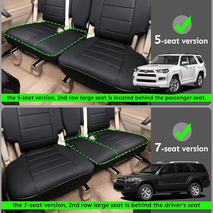 EKR Car Seat Covers Custom Fit for Toyota 4Runner(5 Seats) Full Set | for Toyota 4Runner 2003-2009(Manual Front Seats)Full Wrap,Airbag Compatible,Waterproof Pet-resistant,Faux Leather(Beige)