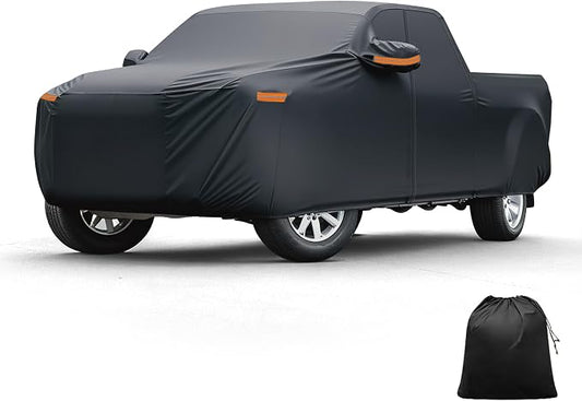 X AUTOHAUX Car Cover Outdoor Waterproof Sun Rain Snow Hail Protection with Left Side Door Zipper 210D-PU for Ford for Ranger