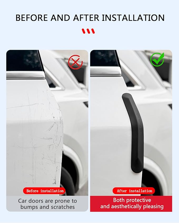 muekzu Silicone Car Door Edge Guard Trim Molding Crash Scratch Protector Scratch Guard for Car,Sedans,Truck,SUV 4PCS (Black)
