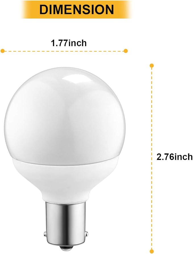 Kohree 12 Volt RV Led Light Bulbs BA15s 20-99/1141/1156 12V Vanity Replacement Bulbs for 5th Wheel Camper Trailer Motorhomes Marine Boat Interior Light Bulb (Pack of 3, 4000K Natural White)