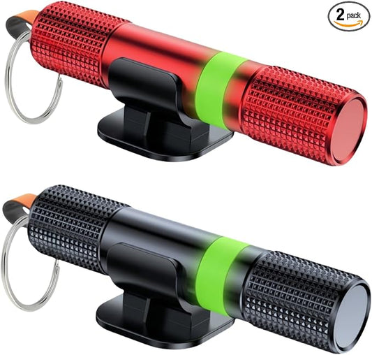 Car Window Breaker and Seatbelt Cutter Keychain,2 in 1 Safe Hammer Glass Break Underwater,Safety Automotive Emergency Escape Tool (2, redblack)