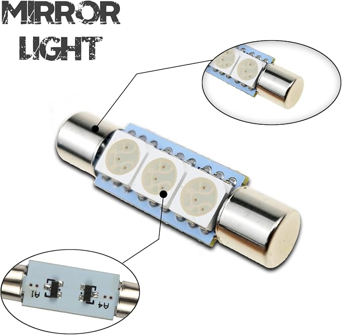 iBrightstar 6614F LED Bulbs, 29mm 6612F Super Bright Car Visor Vanity Mirror Led Bulbs for Vanity Mirror Lights and Sun Visor Lights, Red