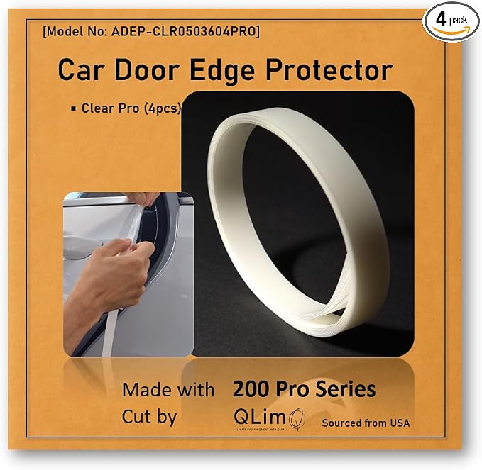 [3M]-4doors(Pro) Customized Car Door Edge Protector Made with 3M PPF | Made with 3M Paint Protection Film Pro Series, Clear(Transparent), Anti Scratch, Universal Fit for Most Cars