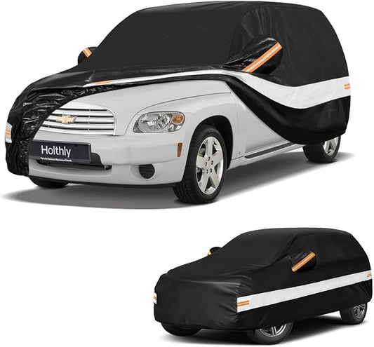 10 Layers SUV Car Cover Custom Fit for Chevrolet HHR (2005-2011), Waterproof All Weather for Automobiles, Outdoor Full Cover Sun Dust Rain Protection with Cotton. Black