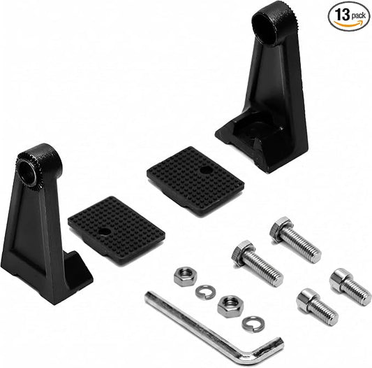 Universal Light Bar Mounting Brackets - Side Mount Base for Dual Row LED Straight & Curved Lightbars, Anti-Vibration Rubber Pad Included, Off-Road Truck UTV Roof Ditch Light Hardware (2-Pack)