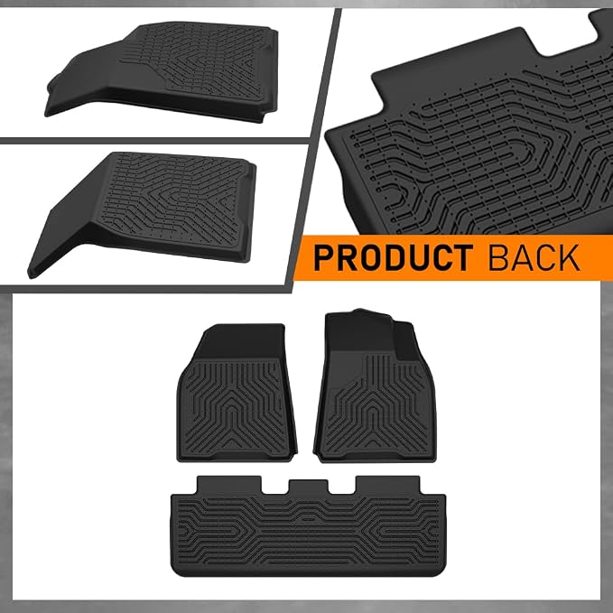 G-PLUS TPE Floor Mats Fit Tesla Model Y 2025-2026 5-Seat(Not Fit 7-Seat) | All Weather Protection,Custom Fit Model Y 2025-2026 Floor Liners Accessories,1st & 2nd Row,Non-Slip,TPE Full Coverage,Black