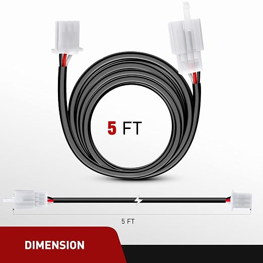 Nilight 2PCS Plug and Play 22AWG 5Feet Wiring Harness Switch Extension Kit for Off Road LED Work Light Bar
