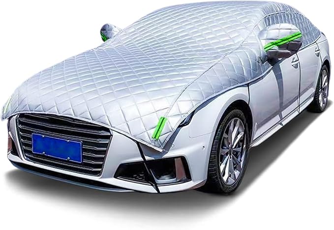 Hail Protector Car Cover,5-Layer Padded Anti-Hail Car Covers,Heavy Duty Waterproof Protector with Reflective Strips,Hail Cover for SUV/Sedan/Hatchback(Silver-Hatchback)