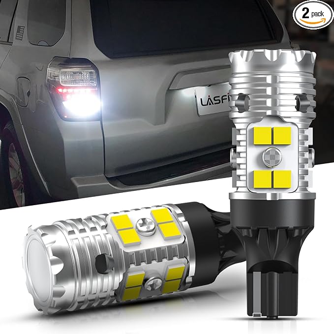 LASFIT 921 LED Reverse Backup Light Bulbs Fit for 2006-2024 Toyota 4runner, 6000K Cool White Super Bright OEM 912 W16W Replacement, 2pcs