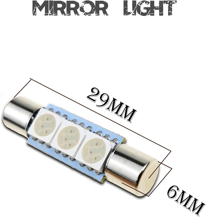 iBrightstar 6614F LED Bulbs, 29mm 6612F Super Bright Car Visor Vanity Mirror Led Bulbs for Vanity Mirror Lights and Sun Visor Lights, Red