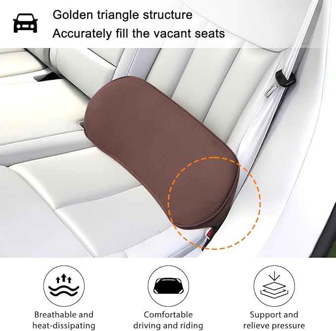 Zpana Car Lumbar Support Pillow, Memory Foam Vehicle Seat Lower Back Support Cushion for Back Pain Relief & Sciatica, Comfortable Auto Driver Seat Pad, Universal for Vehicles (Coffee)