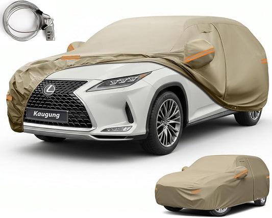 Kaugung Custom Fit Car Cover for Lexus RX RX330 RX350 RX400 RX450 RX500 (2003-2026), Heavy Duty All Weather Waterproof Outdoor SUV Cover with Driver Door Zipper, Mirror Pockets & Air Vents